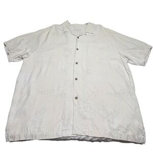Tommy Bahama Silk Embroidered To Zin or Not to Zin Cream Button Down XL